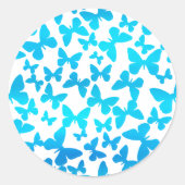Sticker Rond Papillon (bleu) (Devant)