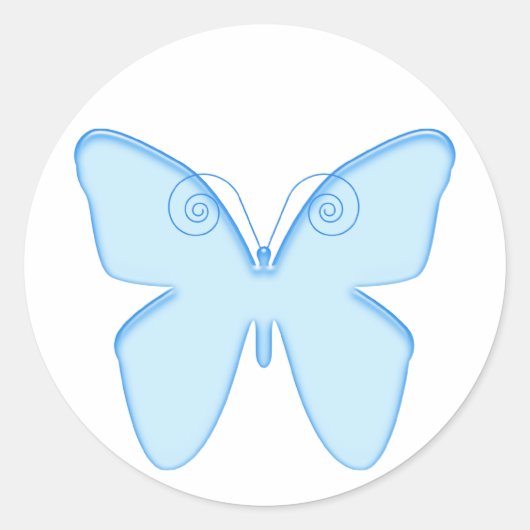 Sticker Rond Papillon bleu (Devant)