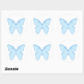 Sticker Rond Papillon bleu (Feuille)