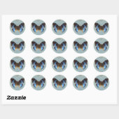 Sticker Rond Papillon bleu (Feuille)