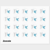 Sticker Rond Papillon Bleu avec Citation (Feuille)
