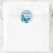 Sticker Rond Papillon bleu élégant (Sac)