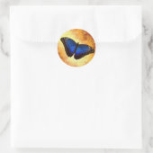 Sticker Rond Papillon bleu Morpho (Sac)