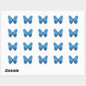 Sticker Rond Papillon bleu Morpho (Feuille)