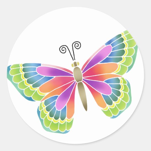 Sticker Rond Papillon brillant (Devant)