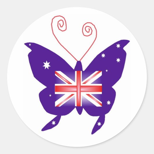 Sticker Rond Papillon britannique Diva (Devant)