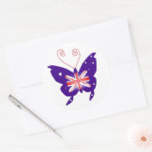 Sticker Rond Papillon britannique Diva (Enveloppe)