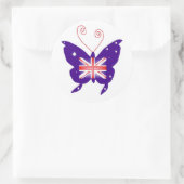 Sticker Rond Papillon britannique Diva (Sac)