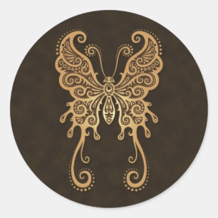 Sticker Rond Papillon Brown complexe