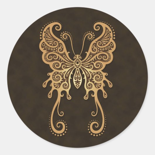Sticker Rond Papillon Brown complexe (Devant)