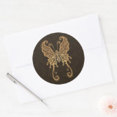 Sticker Rond Papillon Brown complexe (Enveloppe)