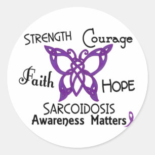 Sticker Rond Papillon celtique 3 de sarcoïdose