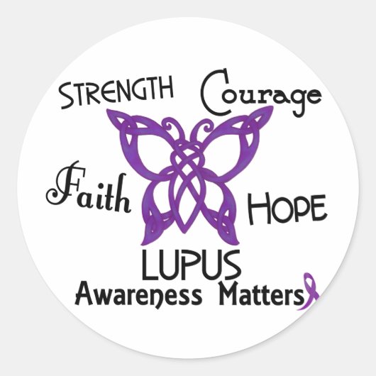Sticker Rond Papillon celtique Lupus 3 (Devant)