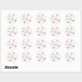Sticker Rond Papillon C'est un Baby shower FILLE  (Feuille)
