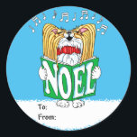 Sticker Rond Papillon Christmas Caroler RW<br><div class="desc">Papillon Christmas Caroler RW</div>