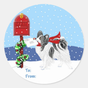 Sticker Rond Papillon Christmas Mail Blk Whats Gift Tags