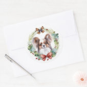 Sticker Rond Papillon Christmas Wreath Festive Pup (Enveloppe)
