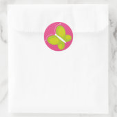 Sticker Rond Papillon [citron vert + rose] (Sac)