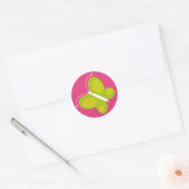Sticker Rond Papillon [citron vert + rose] (Enveloppe)