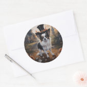 Sticker Rond Papillon Citrouille Halloween effroi (Enveloppe)