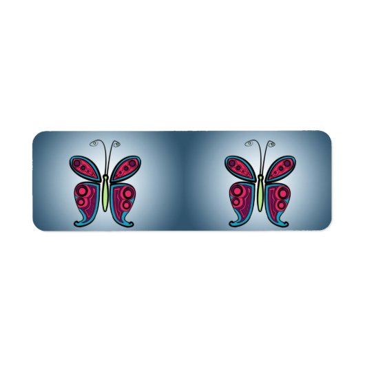 Sticker rond papillon classique (Devant)