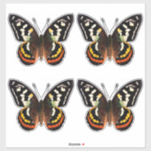 Sticker rond papillon classique (Feuille)
