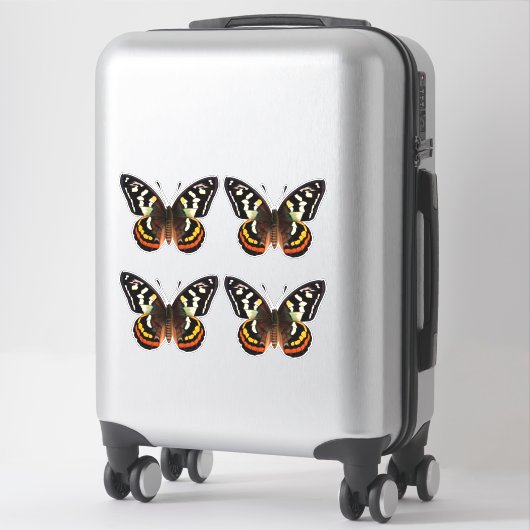 Sticker rond papillon classique (Sur valise)