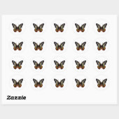 Sticker rond papillon classique (Feuille)