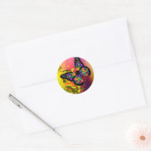 Sticker Rond Papillon coloré (Enveloppe)