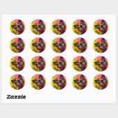 Sticker Rond Papillon coloré (Feuille)