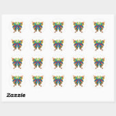 Sticker Rond Papillon coloré (Feuille)