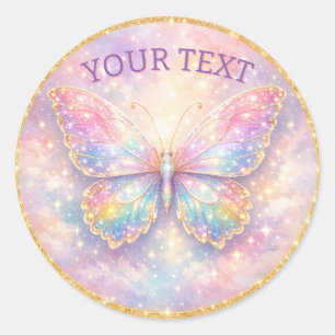 Sticker Rond Papillon commémoratif Cercle d'Or