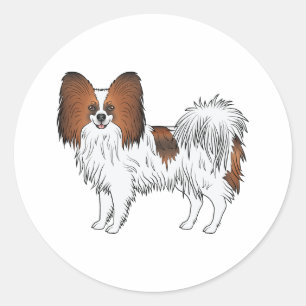 Sticker Rond Papillon couleur sable rouge Chien de race jouet m