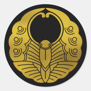 Sticker Rond Papillon-crête de famille japonaise