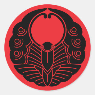 Sticker Rond Papillon-crête de famille japonaise