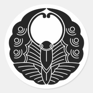 Sticker Rond Papillon-crête de famille japonaise