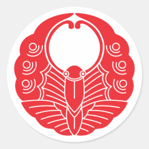 Sticker Rond Papillon-crête de famille japonaise