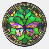 Sticker Rond Papillon dans le style Tiffany Conception en verre (Devant)