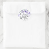 Sticker Rond Papillon d'argent pourpre Quinceanera (Sac)