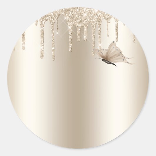 Sticker Rond Papillon de Champagne (Devant)