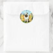 Sticker Rond Papillon de chien carlin (Sac)