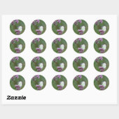 Sticker Rond Papillon de chou (Feuille)