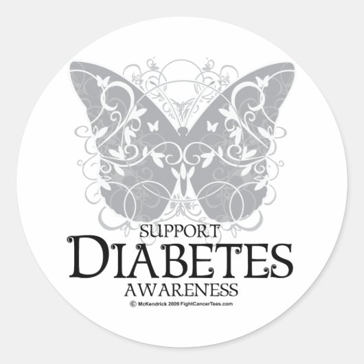 Sticker Rond Papillon de diabète (Devant)