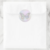 Sticker Rond papillon de feuille iridescente simulé (Sac)