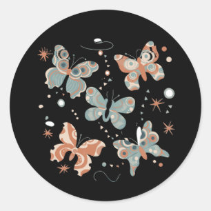 Sticker Rond Papillon de la sensibilisation à l'autisme autisti