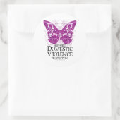 Sticker Rond Papillon de la violence domestique (Sac)