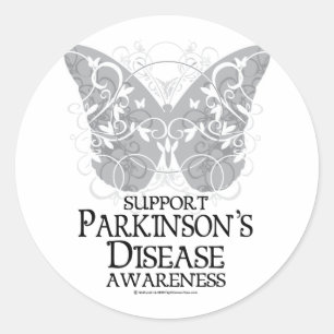 Sticker Rond Papillon de :maladie de Parkinson