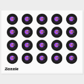 Sticker Rond Papillon de marguerite violet sensibilisation à la (Feuille)
