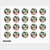 Sticker Rond Papillon de Noël (Feuille)