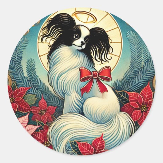 Sticker Rond Papillon de Noël (Devant)